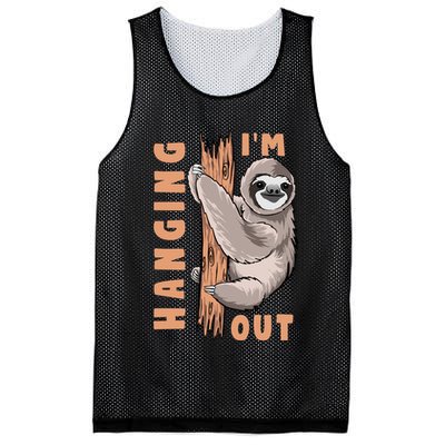 Sloth Im Hanging Out Mesh Reversible Basketball Jersey Tank