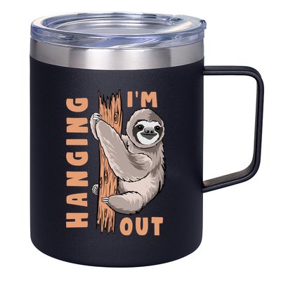 Sloth Im Hanging Out 12oz Stainless Steel Coffee Mug