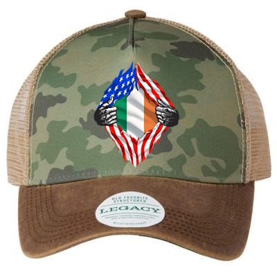 Super Irish Heritage Ireland Roots Usa Flag Gift Legacy Tie Dye Trucker Hat