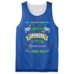 Someone In Heaven My Grandpa Is Smiling Down On Me Miss Him Gift Mesh Reversible Basketball Jersey Tank