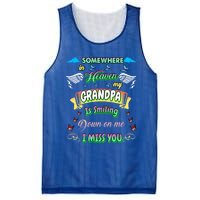 Someone In Heaven My Grandpa Is Smiling Down On Me Miss Him Gift Mesh Reversible Basketball Jersey Tank