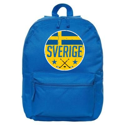 Sweden Ice Hockey Flag Jersey Supporter Sverige Fan Gift Cool Gift 16 in Basic Backpack