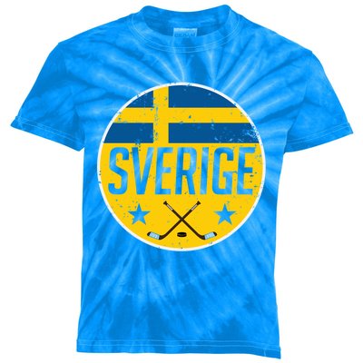 Sweden Ice Hockey Flag Jersey Supporter Sverige Fan Gift Cool Gift Kids Tie-Dye T-Shirt