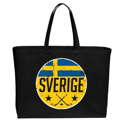 Sweden Ice Hockey Flag Jersey Supporter Sverige Fan Gift Cool Gift Cotton Canvas Jumbo Tote