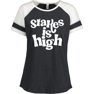 Stakes Is High Enza Ladies Jersey Colorblock Tee