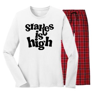 Stakes Is High Women's Long Sleeve Flannel Pajama Set 