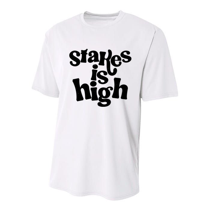 Stakes Is High Youth Performance Sprint T-Shirt