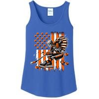 Skeleton Ice Hockey Halloween American Flag Gift Ladies Essential Tank