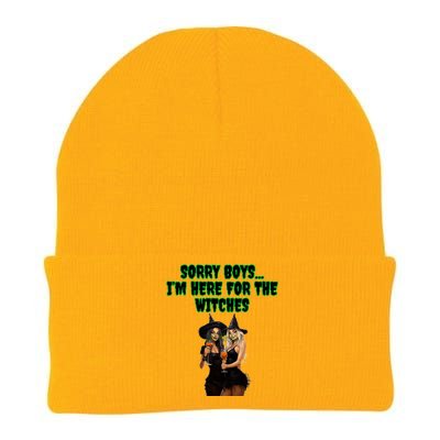 Sorry IM Here For The Witches Funny Halloween Meaningful Gift Knit Cap Winter Beanie