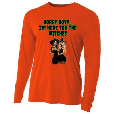 Sorry IM Here For The Witches Funny Halloween Meaningful Gift Cooling Performance Long Sleeve Crew