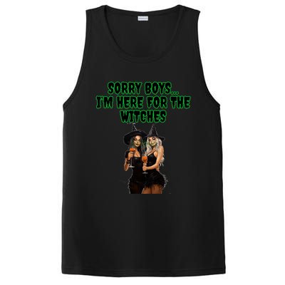 Sorry IM Here For The Witches Funny Halloween Meaningful Gift PosiCharge Competitor Tank