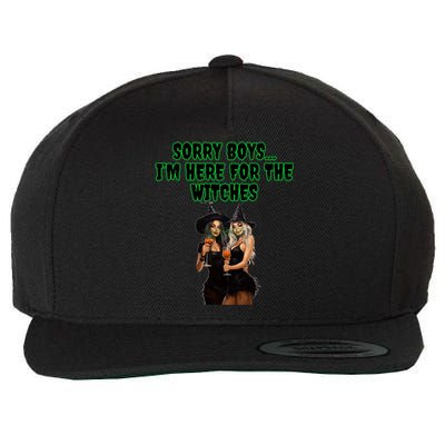 Sorry IM Here For The Witches Funny Halloween Meaningful Gift Wool Snapback Cap