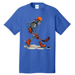 Skeleton Ice Hockey Halloween Costume Sport Gift Tall T-Shirt