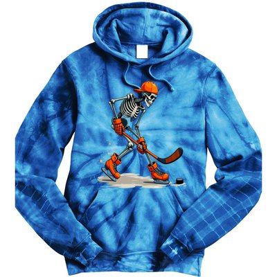 Skeleton Ice Hockey Halloween Costume Sport Gift Tie Dye Hoodie