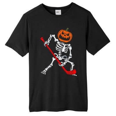 Skeleton Ice Hockey Halloween Pumpkin Hockey Tall Fusion ChromaSoft Performance T-Shirt