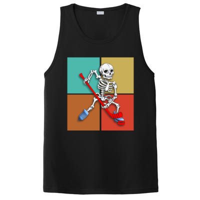 Skeleton Ice Hockey Halloween Hockey Gift PosiCharge Competitor Tank