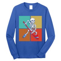 Skeleton Ice Hockey Halloween Hockey Gift Long Sleeve Shirt