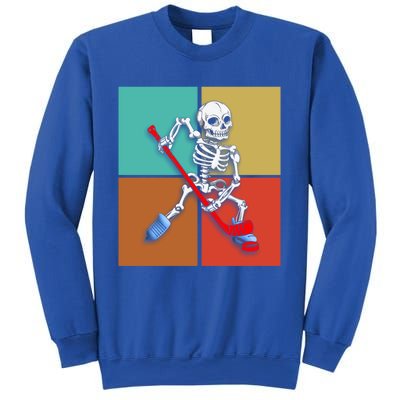 Skeleton Ice Hockey Halloween Hockey Gift Sweatshirt