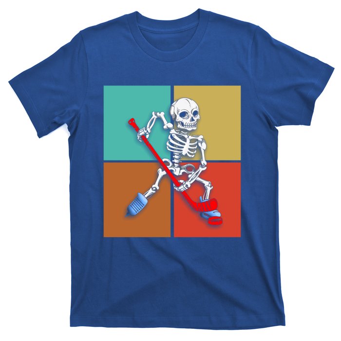 Skeleton Ice Hockey Halloween Hockey Gift T-Shirt