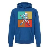 Skeleton Ice Hockey Halloween Hockey Gift Premium Hoodie