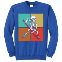 Skeleton Ice Hockey Halloween Hockey Gift Tall Sweatshirt