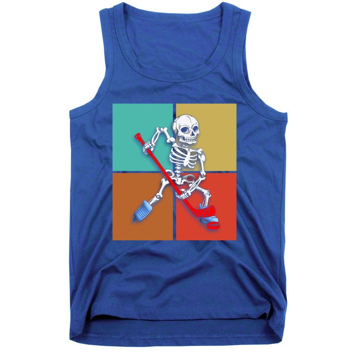 Skeleton Ice Hockey Halloween Hockey Gift Tank Top