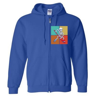 Skeleton Ice Hockey Halloween Hockey Gift Full Zip Hoodie