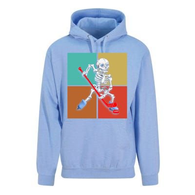 Skeleton Ice Hockey Halloween Hockey Gift Unisex Surf Hoodie