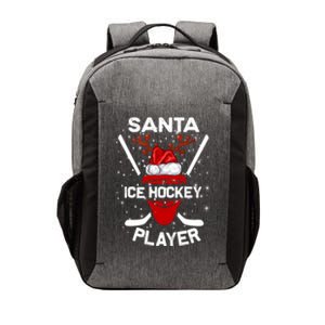 Santa Ice Hockey Player Stick Hat Reindeer Christmas Funny Gift Vector Backpack