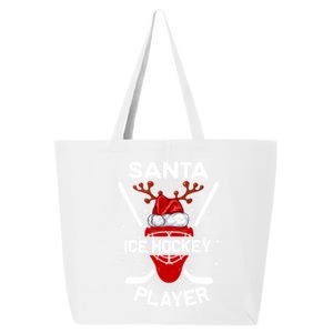 Santa Ice Hockey Player Stick Hat Reindeer Christmas Funny Gift 25L Jumbo Tote