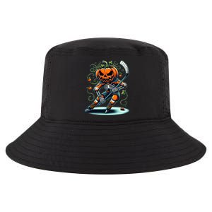 Skeleton Ice Hockey Halloween Pumpkin Hockey Gift Cool Comfort Performance Bucket Hat