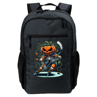 Skeleton Ice Hockey Halloween Pumpkin Hockey Gift Daily Commute Backpack