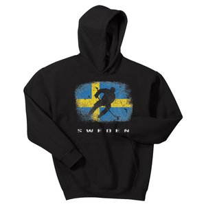 Sweden Ice Hockey Swedish Flag Kids Hoodie