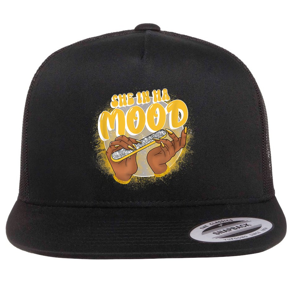 She In Ha Mood Yellow Snakeskin 11s Matching Flat Bill Trucker Hat
