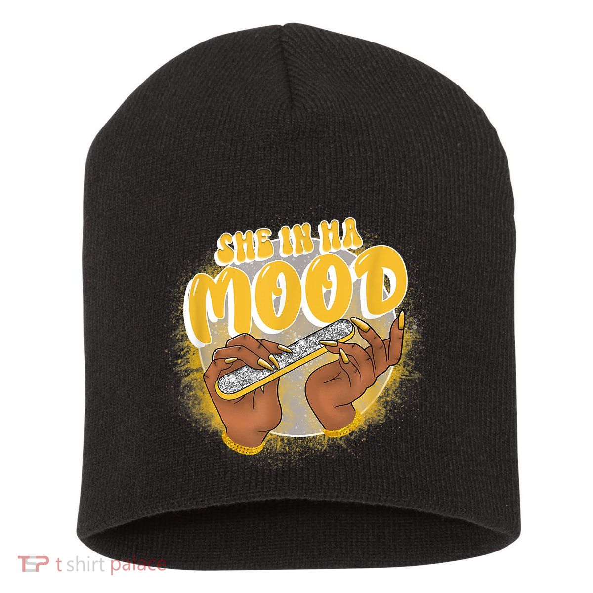 She In Ha Mood Yellow Snakeskin 11s Matching Short Acrylic Beanie
