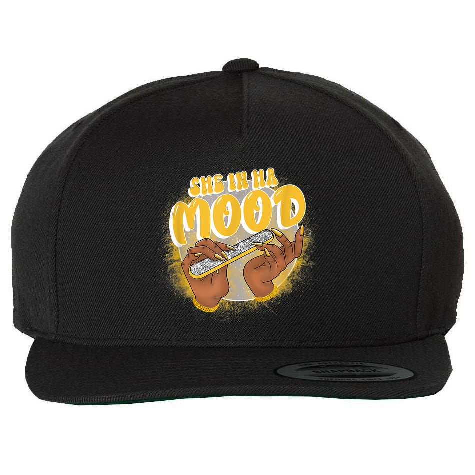 She In Ha Mood Yellow Snakeskin 11s Matching Wool Snapback Cap
