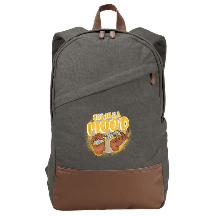 She In Ha Mood Yellow Snakeskin 11s Matching Cotton Canvas Backpack