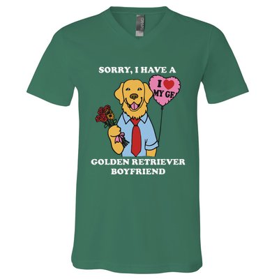 Sorry I Have A Golden Retriever Boyfriend V-Neck T-Shirt