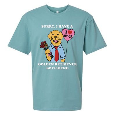 Sorry I Have A Golden Retriever Boyfriend Sueded Cloud Jersey T-Shirt