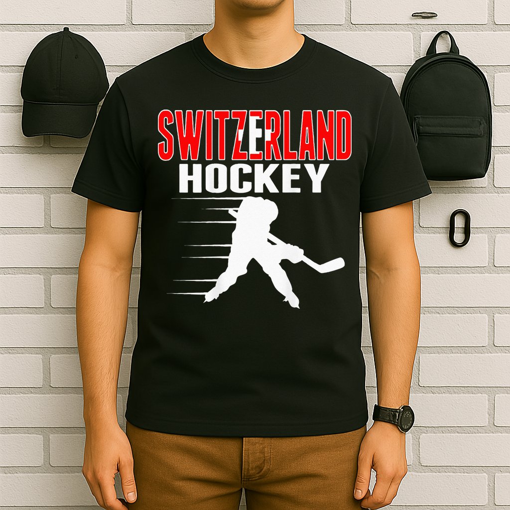 Switzerland Ice Hockey Fans Jersey Support Swiss Hockey Team T-Shirt