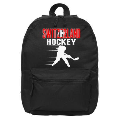 Switzerland Ice Hockey Fans Jersey Support Swiss Hockey Team 16 in Basic Backpack