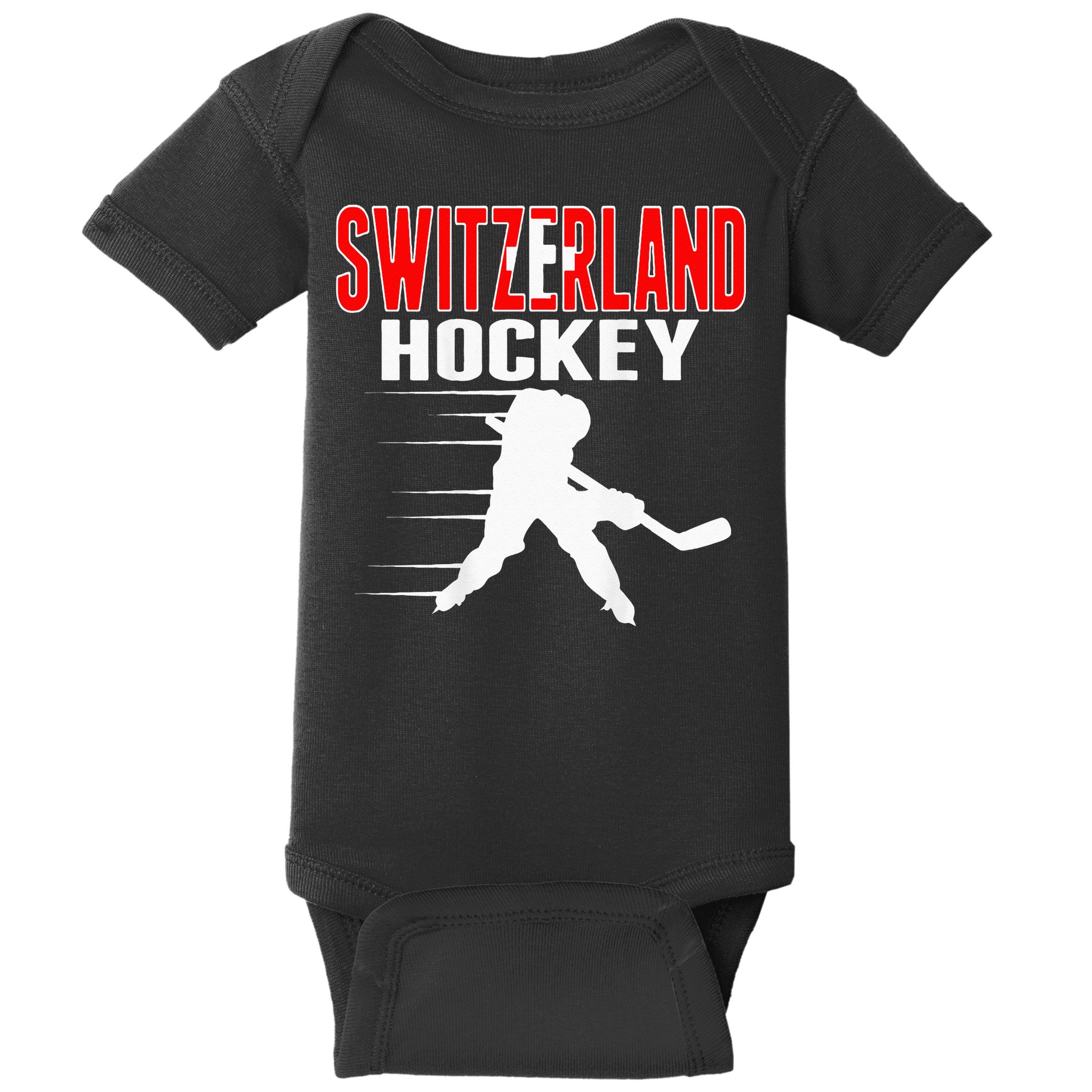 Switzerland Ice Hockey Fans Jersey Support Swiss Hockey Team Baby Bodysuit