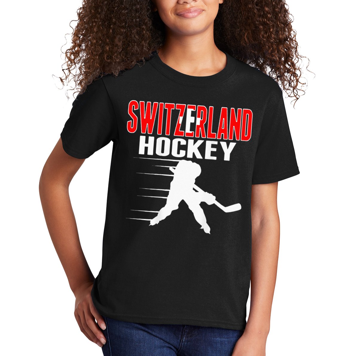 Switzerland Ice Hockey Fans Jersey Support Swiss Hockey Team Kids T-Shirt
