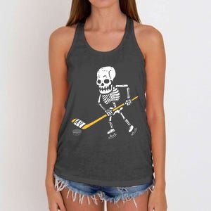 Skeleton Ice Hockey Halloween Costume Spor Boy Women's Knotted Racerback Tank