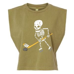 Skeleton Ice Hockey Halloween Costume Spor Boy Garment-Dyed Women's Muscle Tee