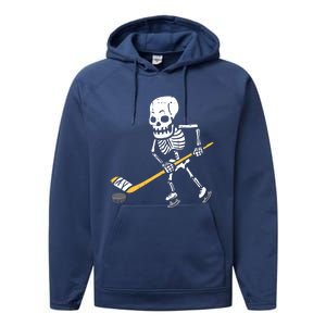 Skeleton Ice Hockey Halloween Costume Spor Boy Performance Fleece Hoodie