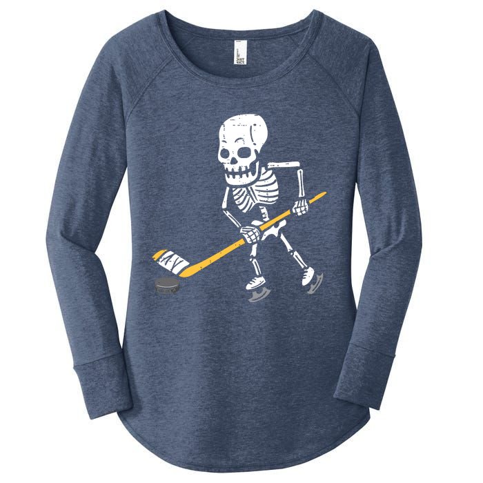 Skeleton Ice Hockey Halloween Costume Spor Boy Women's Perfect Tri Tunic Long Sleeve Shirt