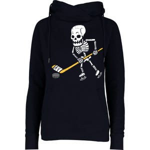 Skeleton Ice Hockey Halloween Costume Spor Boy Womens Funnel Neck Pullover Hood