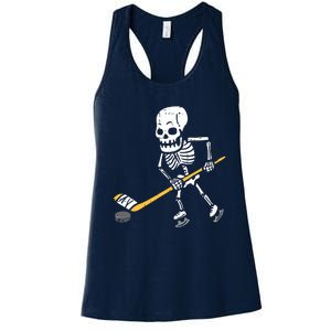 Skeleton Ice Hockey Halloween Costume Spor Boy Women's Racerback Tank