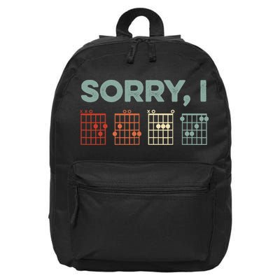 Sorry I-DGAF Hidden Message Guitar Chords Music Note 16 in Basic Backpack